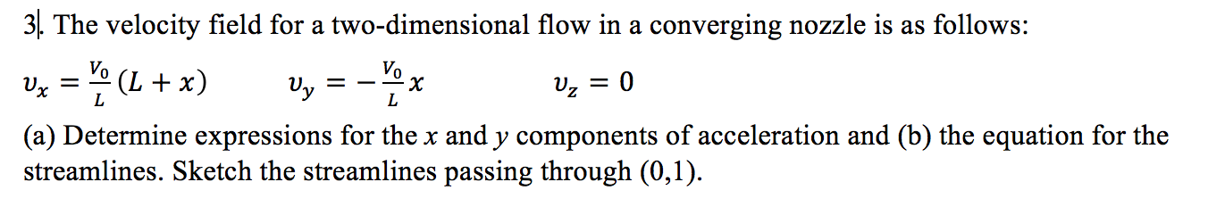 Solved V 3. The velocity field for a two-dimensional flow in | Chegg.com