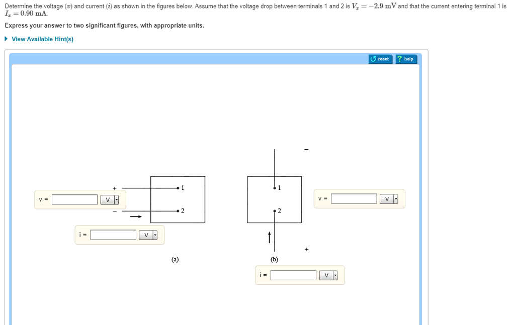 Solved Determine the voltage t and current(i) as shown in | Chegg.com