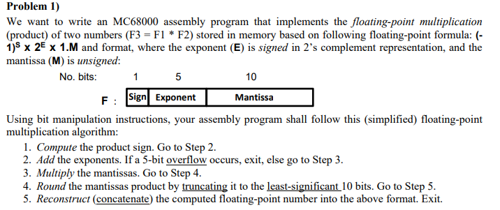 Problem 1) We want to write an MC68000 assembly | Chegg.com