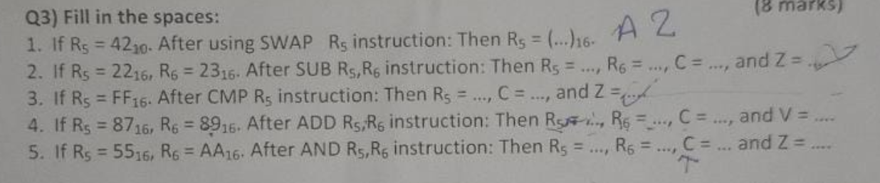 Solved (8 marks) Q3) Fill in the spaces: 1. If Rs = 4270. | Chegg.com