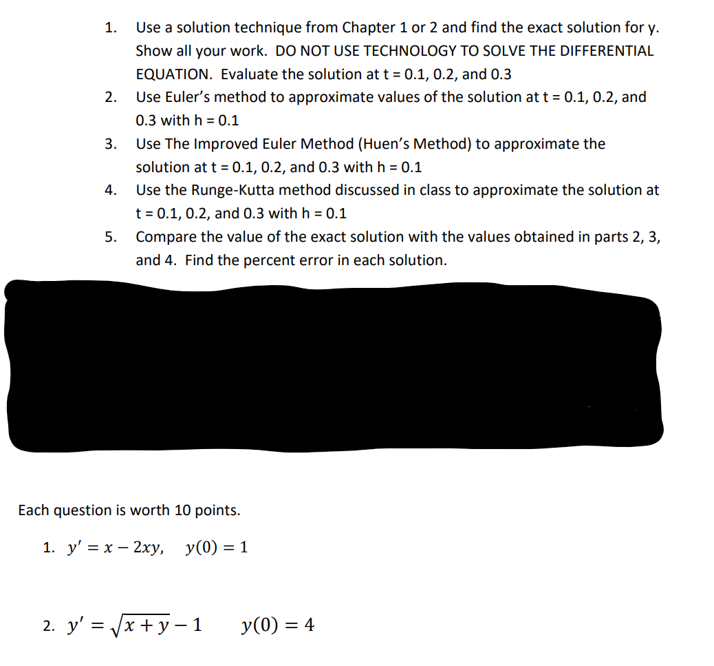Solved 1. Use a solution technique from Chapter 1 or 2 and | Chegg.com