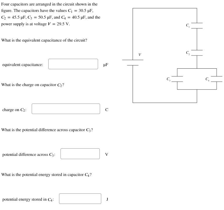 Solved Four Capacitors Are Arranged In The Circuit Shown In Chegg Com