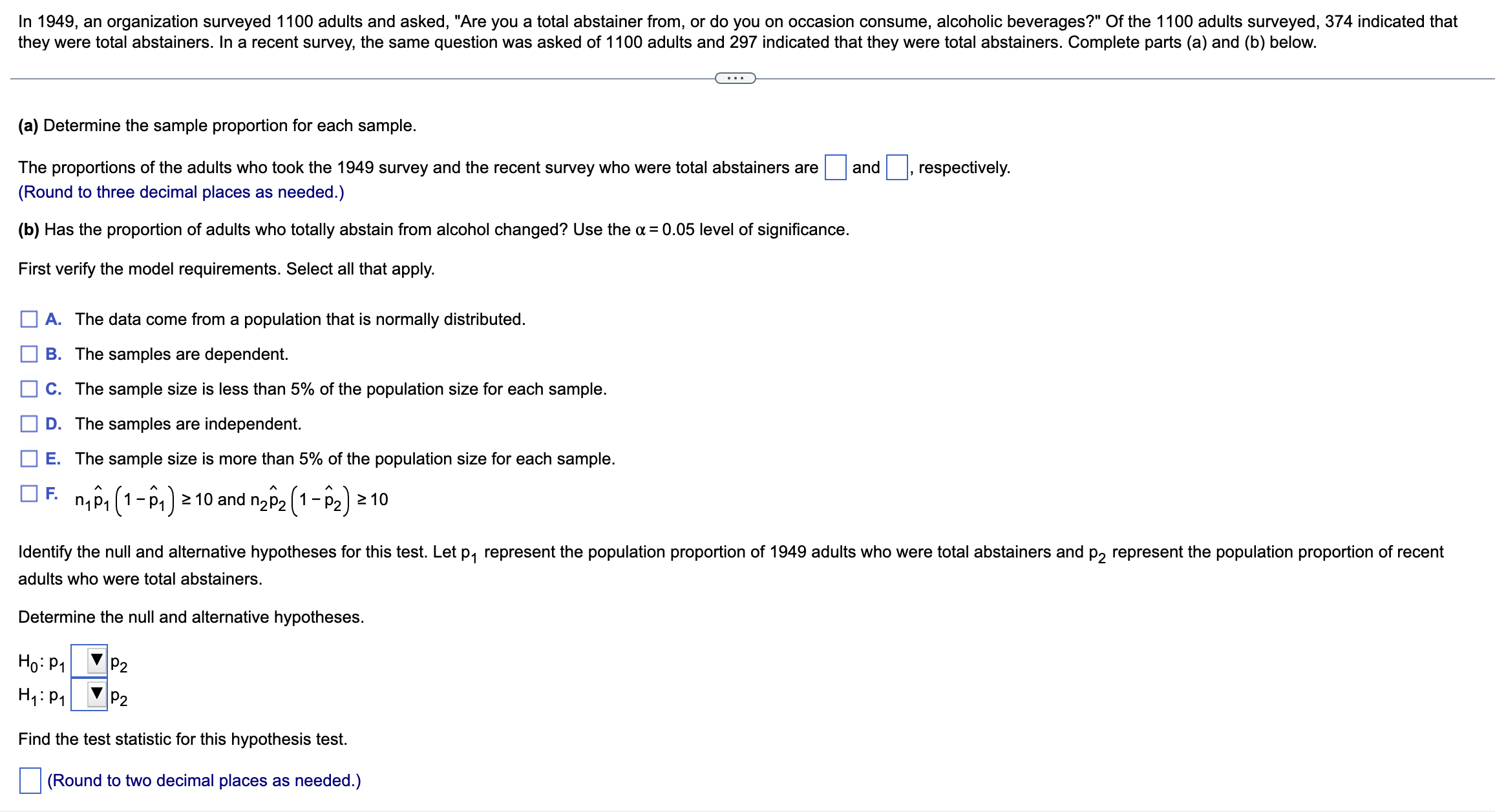 Solved (a) ﻿Determine the sample proportion for each | Chegg.com