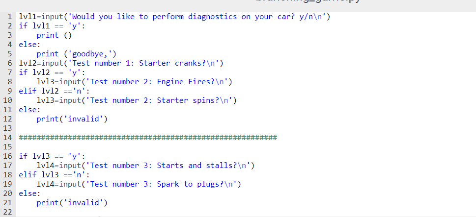 Solved How do I structure this in python 3? At every branch | Chegg.com