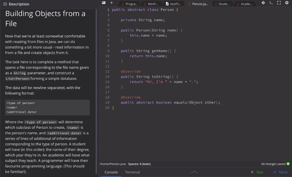 Solved Description Building Objects from a File Now that | Chegg.com