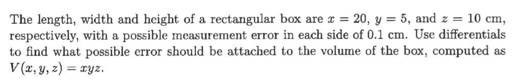 Solved The length, width and height of a rectangular box are | Chegg.com