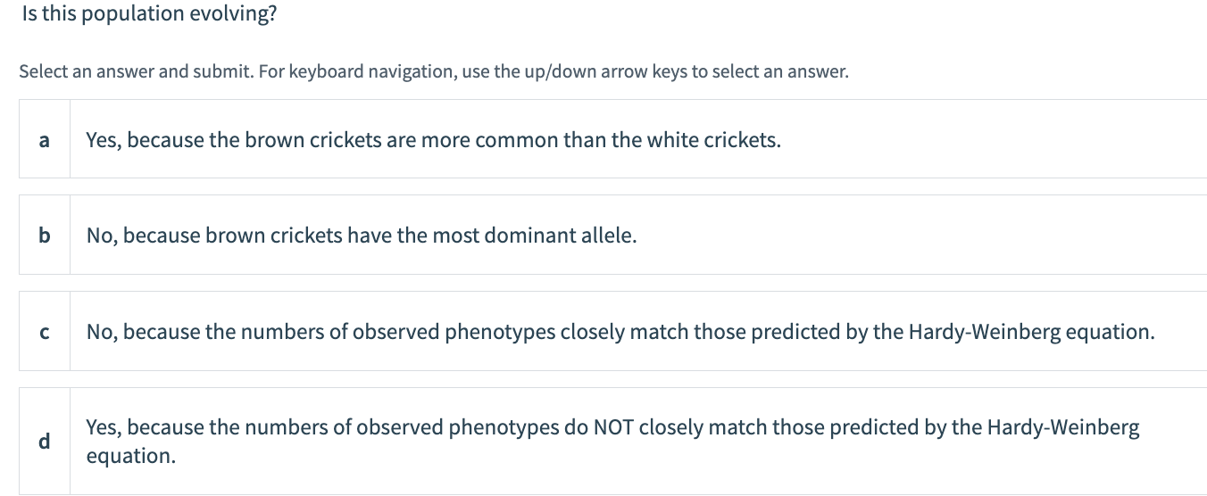 Solved A population of bush crickets was found to have | Chegg.com