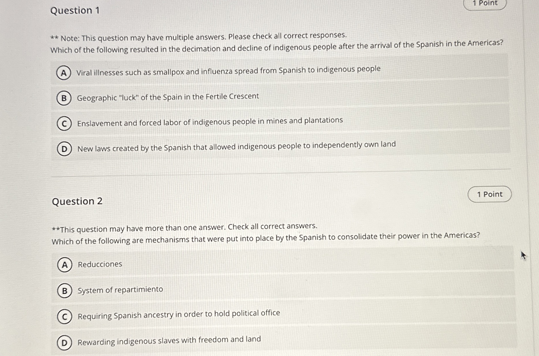 Question 1** ﻿Note: This question may have multiple | Chegg.com