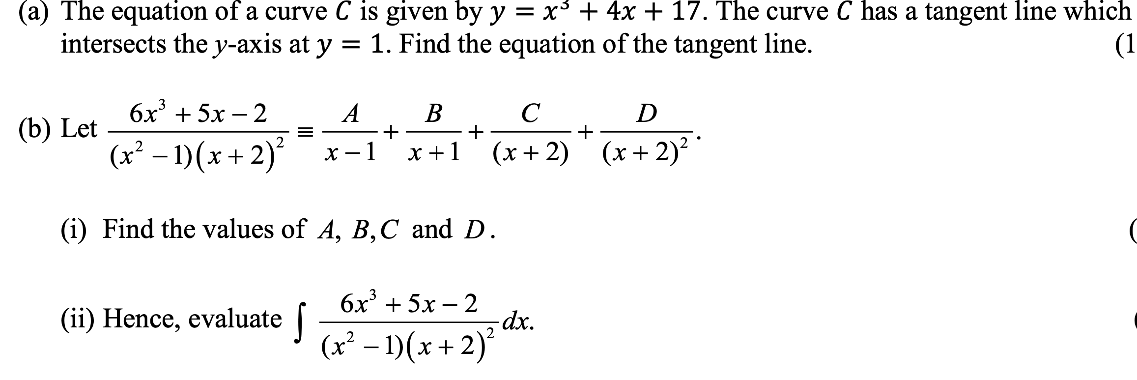 Solved (a) The equation of a curve C is given by y=x3+4x+17. | Chegg.com