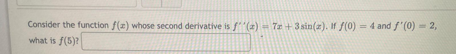 Solved Consider the function f(x) whose second derivative is | Chegg.com