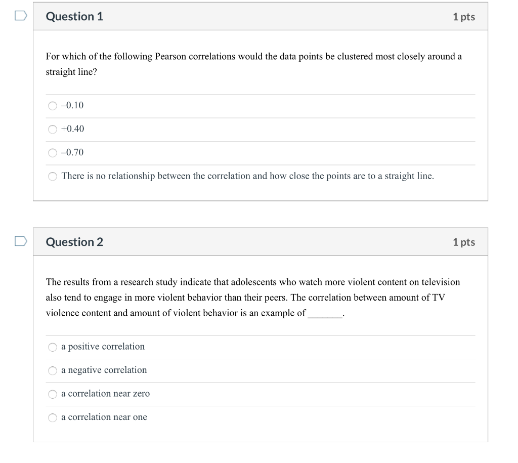 Solved Question 1 1 pts For which of the following Pearson | Chegg.com