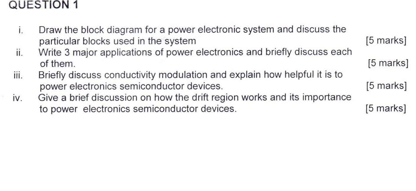 Solved QUESTION 1 [5 marks] i Draw the block diagram for a | Chegg.com
