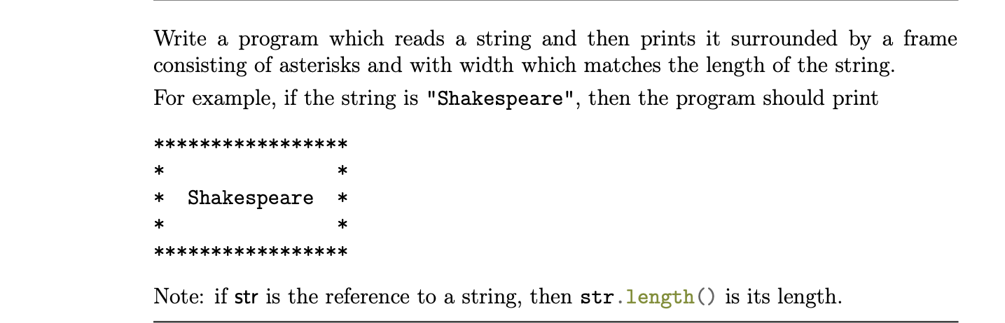 Solved Write a program which reads a string and then prints | Chegg.com