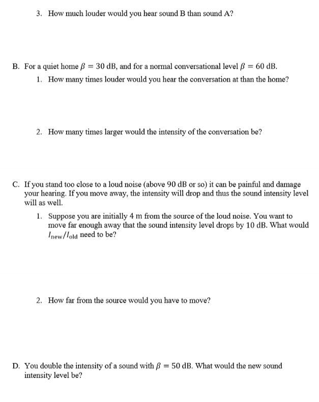 Solved Problem 5 Decibels And Human Hearing Like Most Of Chegg Com