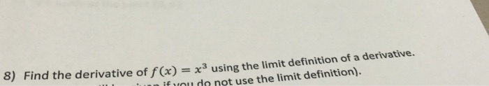 derivative of x 3 using limit definition