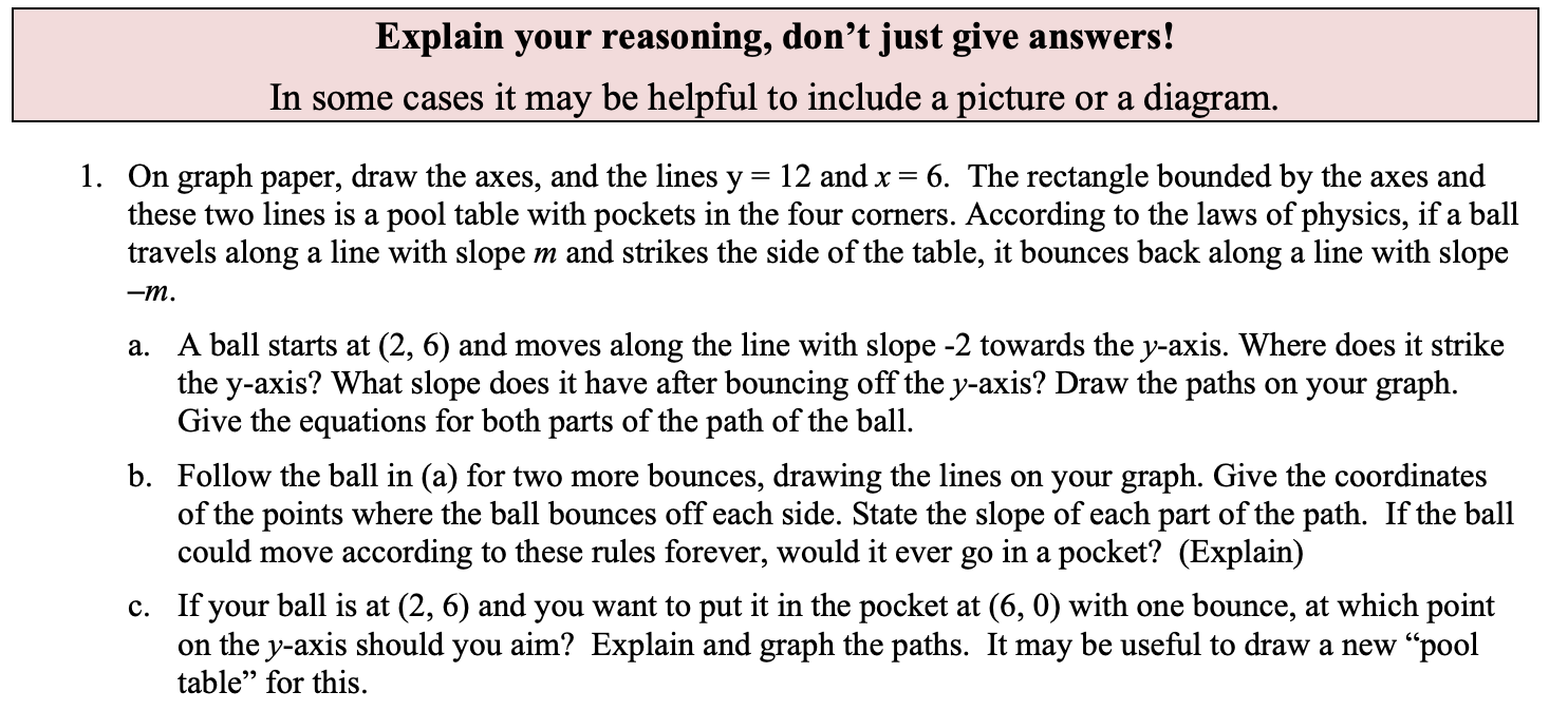 Solved Explain Your Reasoning, Don't Just Give Answers! In | Chegg.com