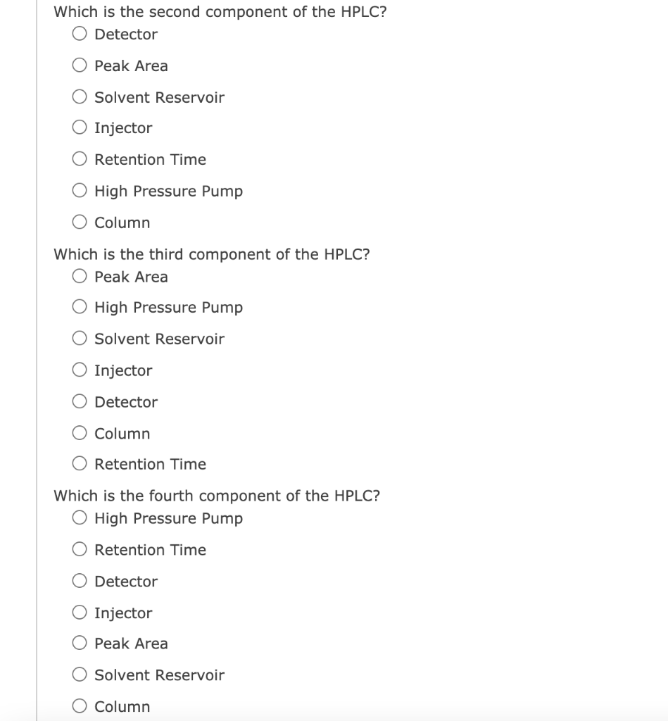 Solved These questions deal with HPLC concepts and | Chegg.com