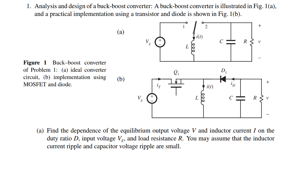 I. Analysis and design of a buck-boost converter: A | Chegg.com