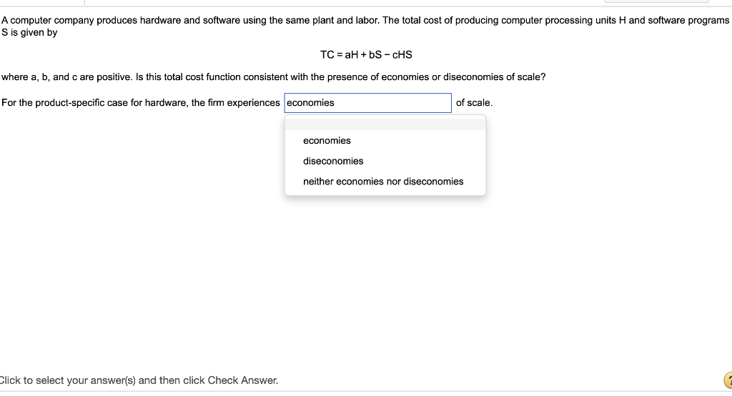 Solved A computer company produces hardware and software