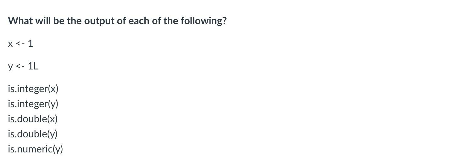 Solved What will be the output of each of the following? | Chegg.com