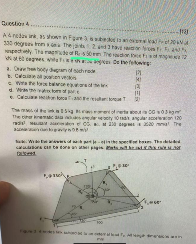 Solved Question 4A 4-nodes link, as ﻿shown in ﻿Figure 3, is | Chegg.com