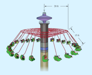 Solved The swings of an amusement park ride form an angle of | Chegg.com
