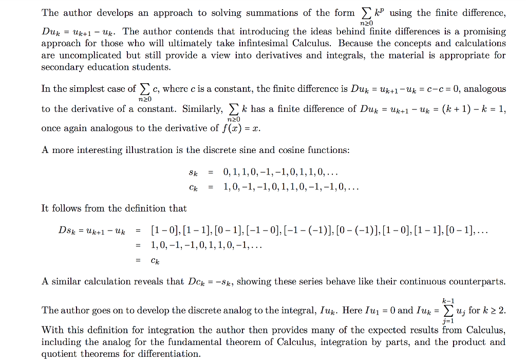 Derive the theorem for the discrete derivative | Chegg.com