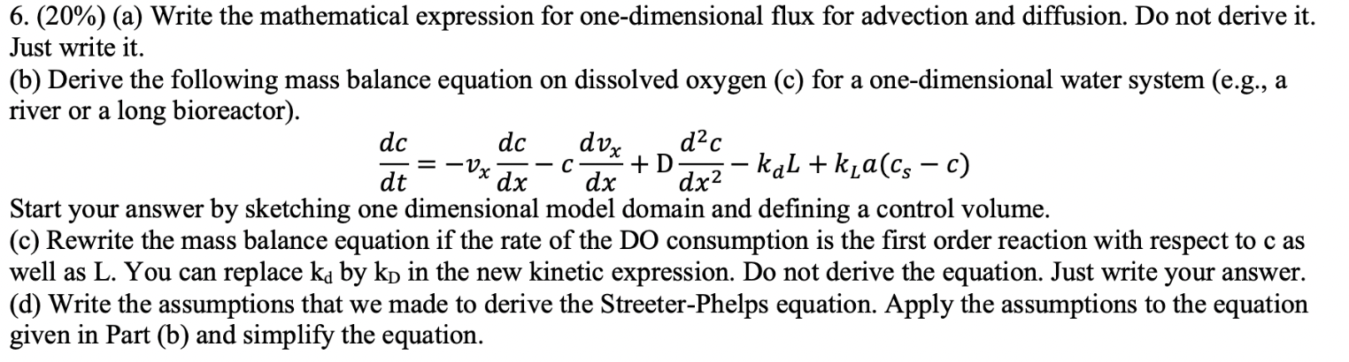 Solved 6. (20\%) (a) Write the mathematical expression for | Chegg.com