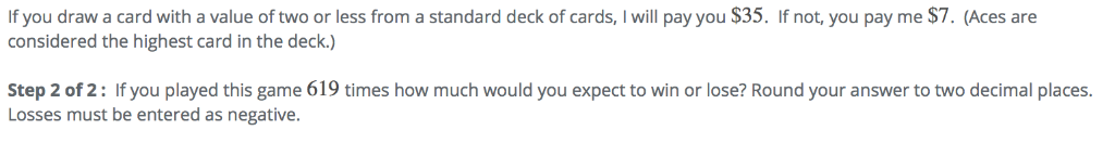 Solved If you draw a card with a value of two or less from a | Chegg.com