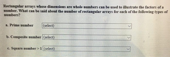 Solved Rectangular arrays whose dimensions are whole numbers | Chegg.com