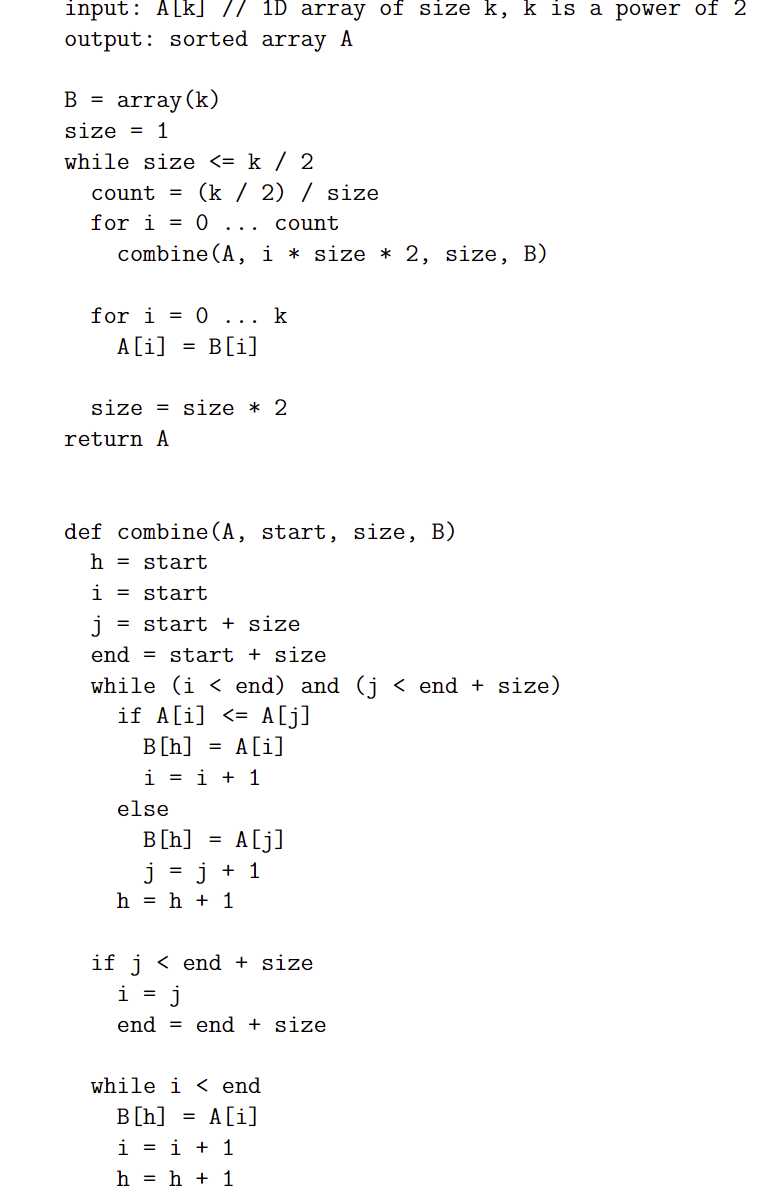 Solved 1. State the size of the input in big-Oh. For | Chegg.com