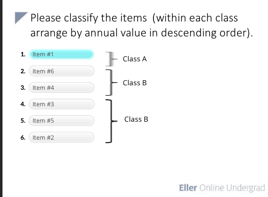 Please classify the items (within each class arrange | Chegg.com