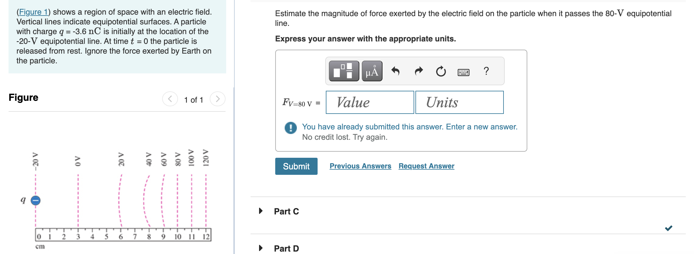 Solved (Figure 1) shows a region of space with an electric | Chegg.com