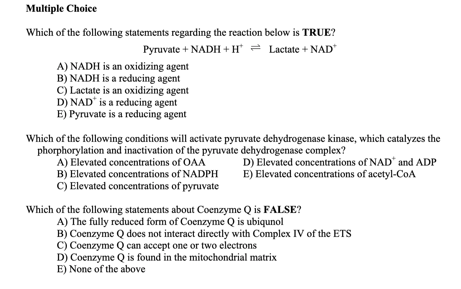 Solved Multiple Choice Which Of The Following Statements Chegg Com