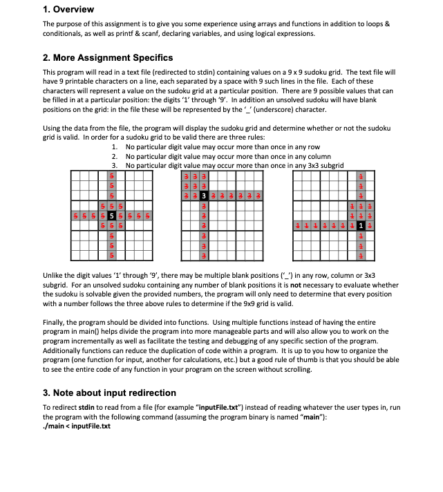 Solved 1. Overview The purpose of this assignment is to give | Chegg.com