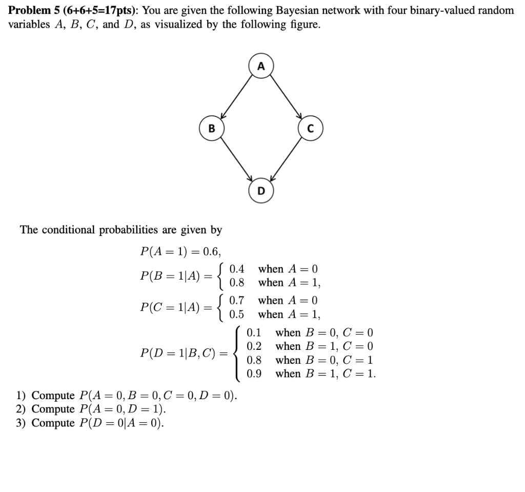 Solved Problem 5 (6+6+5=17pts): You are given the following | Chegg.com