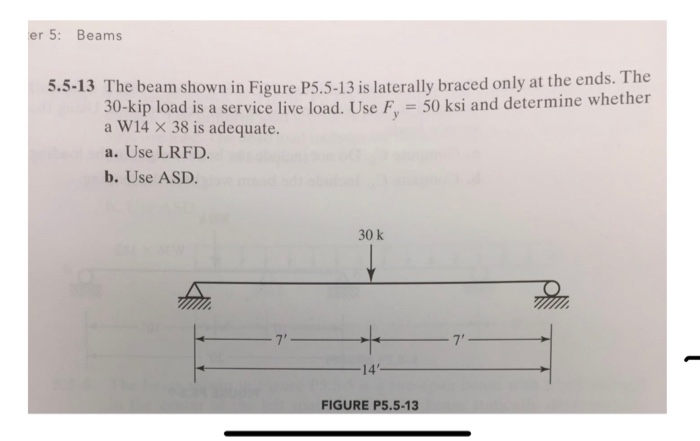 Solved er 5: Beams 5.5-13 The beam shown in Figure P5.5-13 | Chegg.com