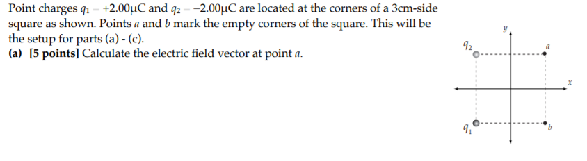 Solved (a) [5 points] Calculate the electric field vector at | Chegg.com