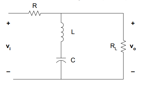 Solved For the RL loaded band suppressor filter circuit | Chegg.com