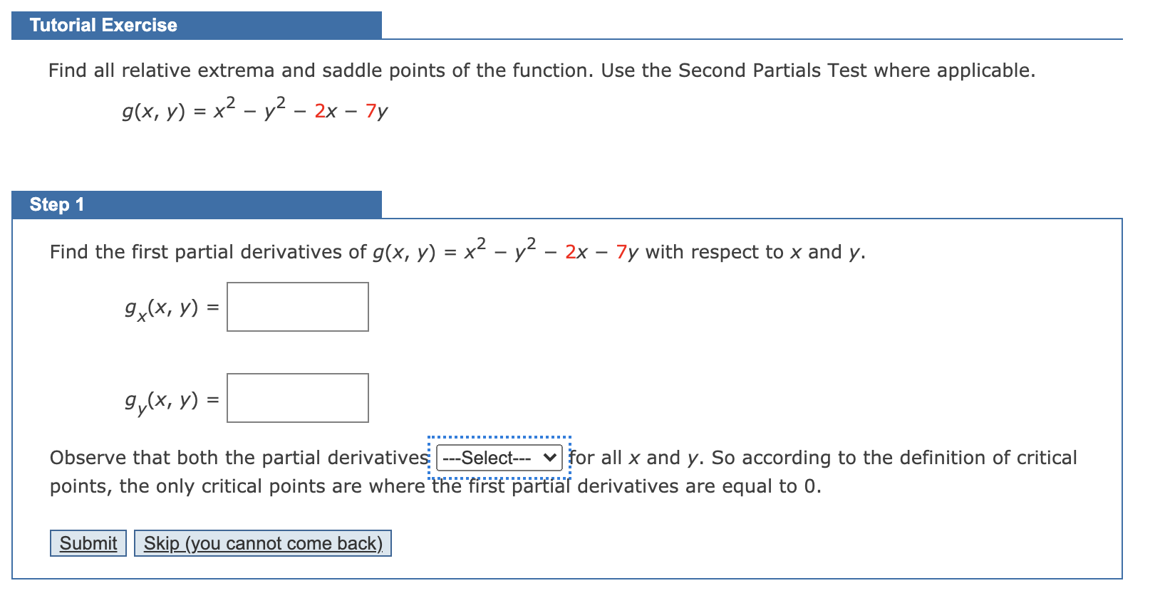 Solved Tutorial Exercise Find all relative extrema and | Chegg.com