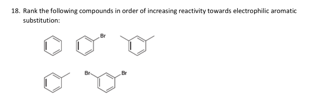 Solved 18. Rank the following compounds in order of | Chegg.com