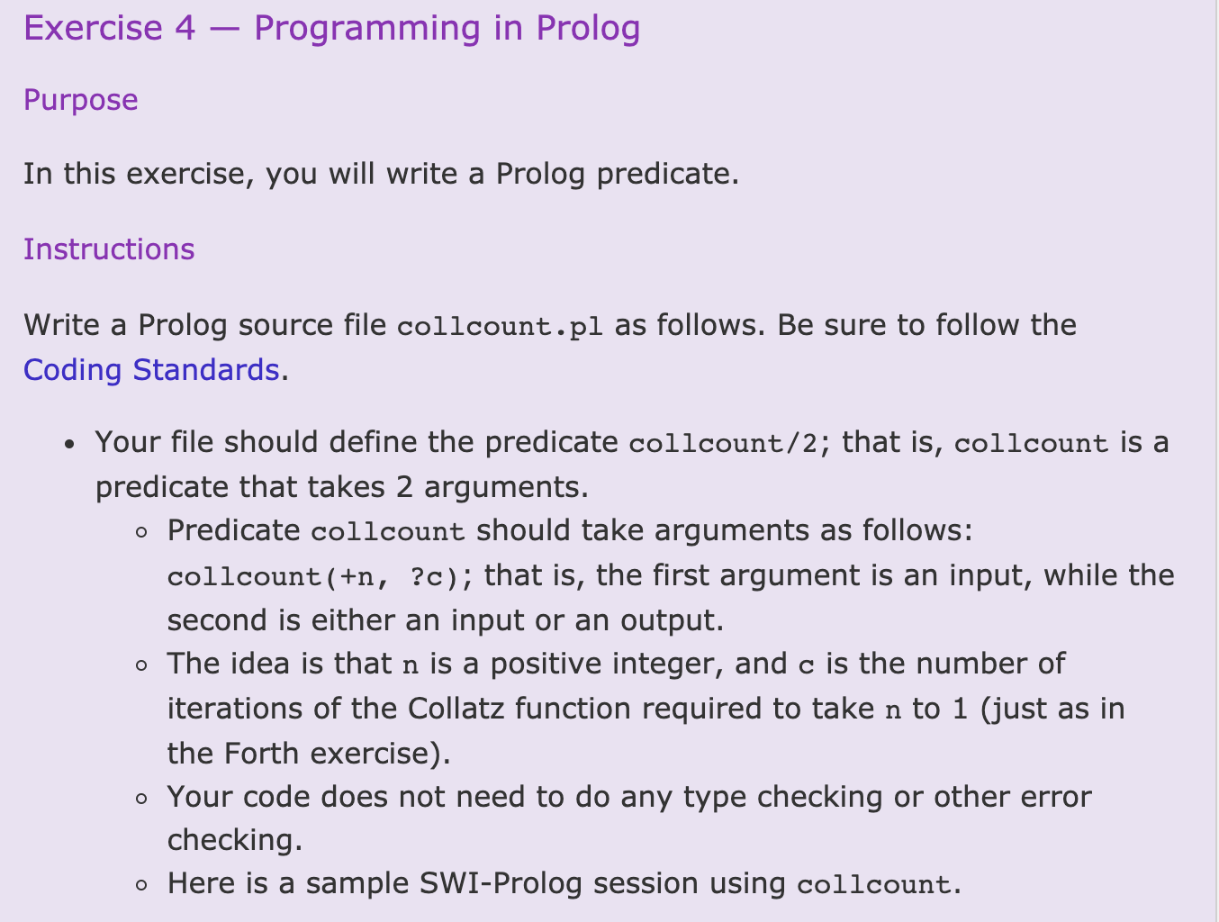 Solved Exercise 4 – Programming in Prolog Purpose In this | Chegg.com