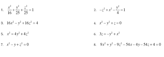 Solved + = 1 16 25 25 2 -2² + x² 2 = 1 4 3. 16.x2 - y2 +1672 | Chegg.com