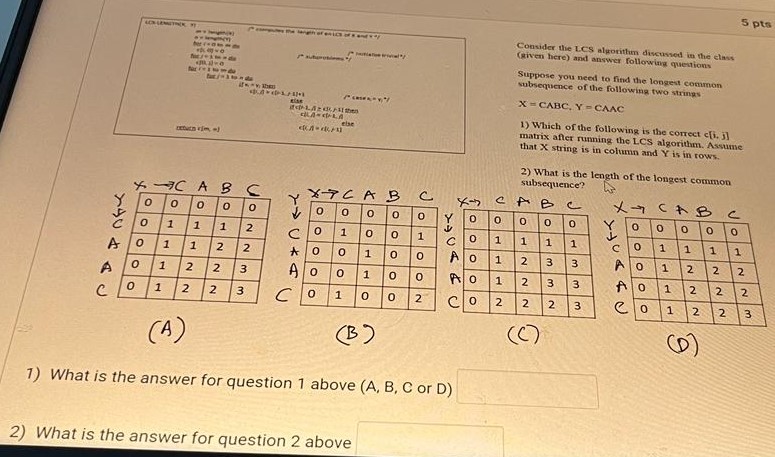 Solved (A) (B) (C) (D) 1) What Is The Answer For Question 1 | Chegg.com