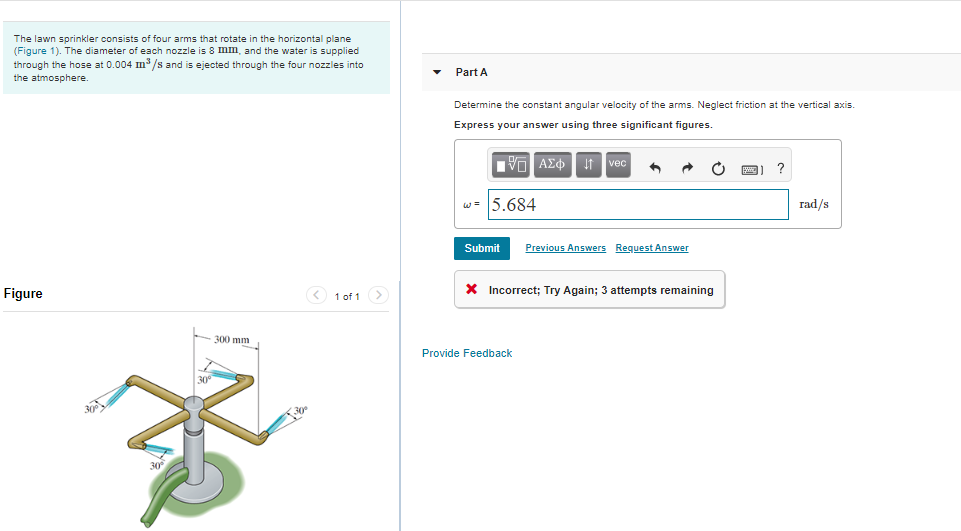 Solved The Lawn Sprinkler Consists Of Four Arms That Rotate 