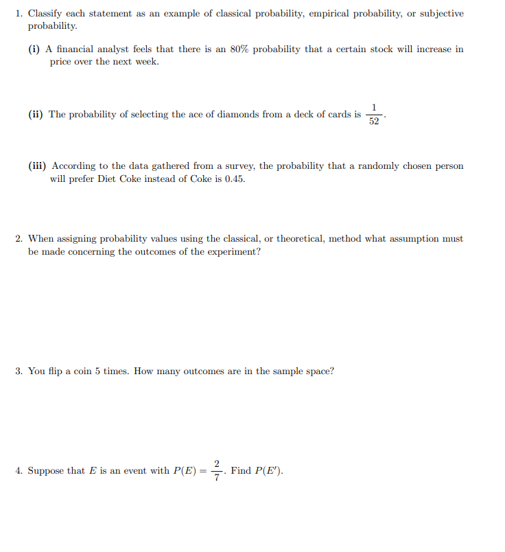 Solved 1. Classify each statement as an example of classical