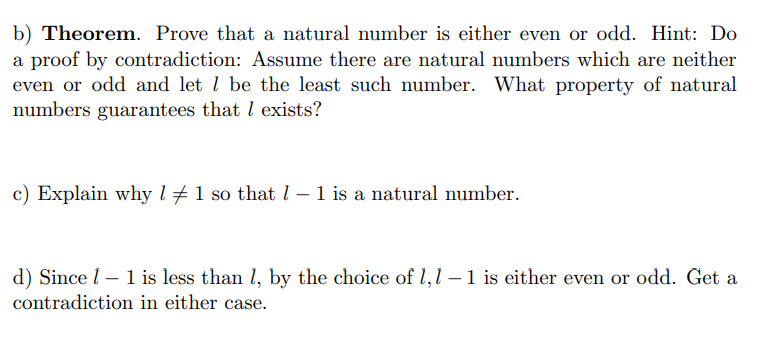 Solved B) Theorem. Prove That A Natural Number Is Either | Chegg.com