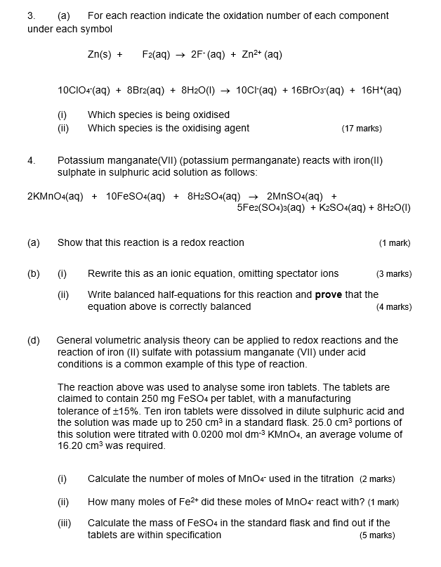 Solved 1. For each of the chemical reactions below: (a) | Chegg.com