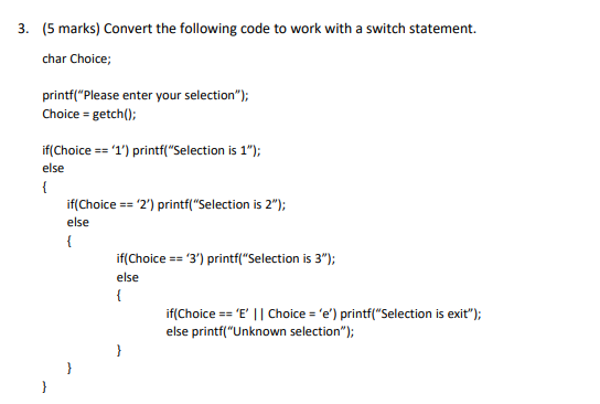 Solved 3. (5 marks) Convert the following code to work with | Chegg.com