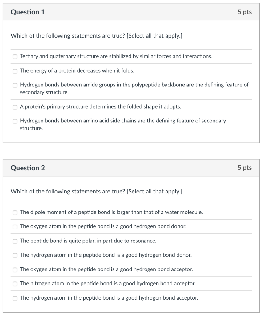 Solved Question 1 5 pts Which of the following statements | Chegg.com